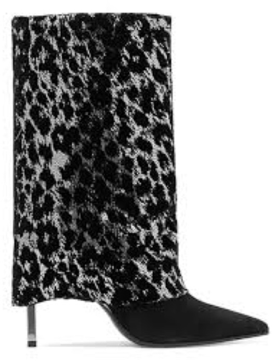 Balmain Shoes - BALMAIN Paris France Boots BABETTE Sequin Leopard 38.5